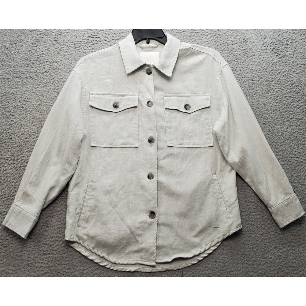 Ashley Shirt Men's S Gray Long Sleeve Flap Pocket 2 Button Cuff Button Up Collar